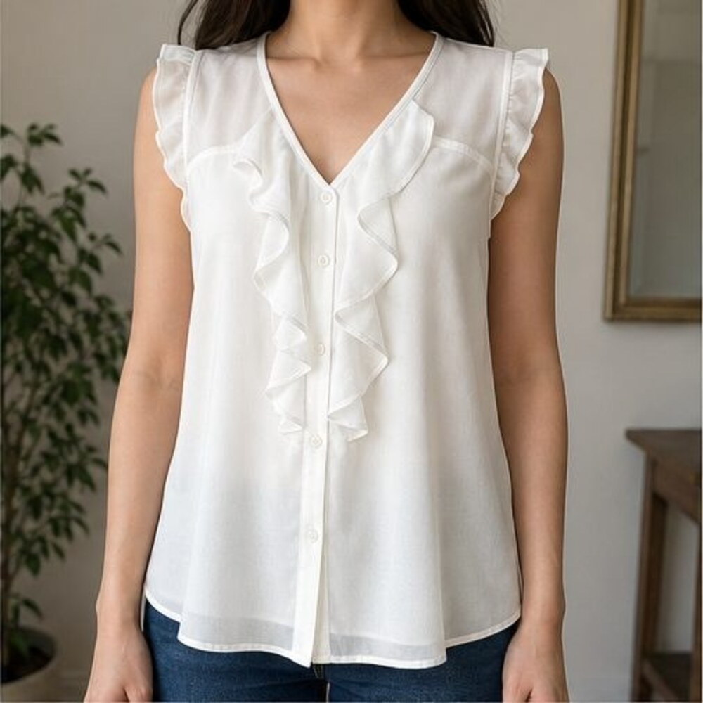 Ivory Wrap Blouse - Picture 2 of 6